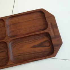 Plateau serviteur rectangulaire en teck massif