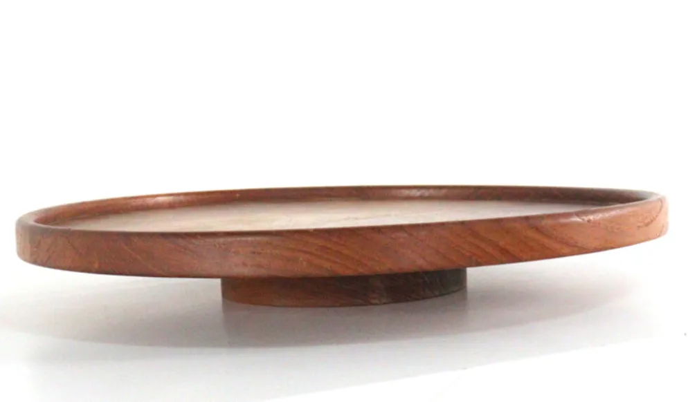 Plateau tournant Lazy Susan en teck - design danois