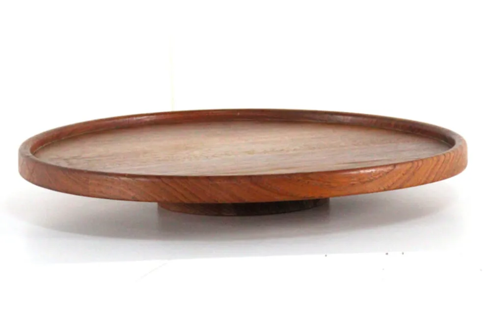 Plateau tournant Lazy Susan en teck - design danois