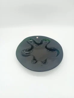 Plateau Verre Holmegaard Ikebana Michaël Bang Vert Forme Libre Vintage 1970
