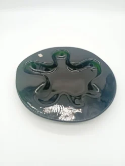 Plateau Verre Holmegaard Ikebana Michaël Bang Vert Forme Libre Vintage 1970