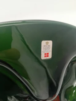 Plateau Verre Holmegaard Ikebana Michaël Bang Vert Forme Libre Vintage 1970