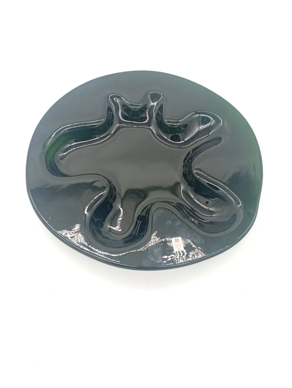Plateau Verre Holmegaard Ikebana Michaël Bang Vert Forme Libre Vintage 1970