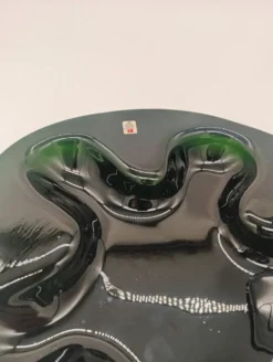 Plateau Verre Holmegaard Ikebana Michaël Bang Vert Forme Libre Vintage 1970