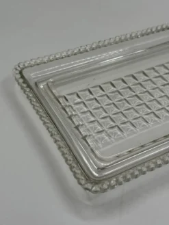 Plateau vintage en verre texturé