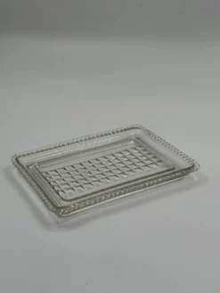 Plateau vintage en verre texturé