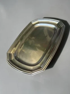 Plateau vintage octogonal en inox 18/8, style Art déco, années 1950-70