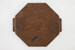 Plateau à whisky Art Déco en métal et bois, Belgique années 1920