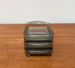 Plateaux en verre cabaret danois du milieu du siècle de Holmegaard, années 1960, ensemble de 3