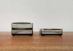 Plateaux en verre cabaret danois du milieu du siècle de Holmegaard, années 1960, ensemble de 3