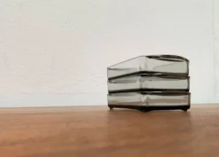 Plateaux en verre cabaret danois du milieu du siècle de Holmegaard, années 1960, ensemble de 3