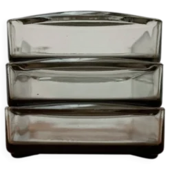 Plateaux en verre cabaret danois du milieu du siècle de Holmegaard, années 1960, ensemble de 3