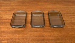 Plateaux en verre cabaret danois du milieu du siècle de Holmegaard, années 1960, ensemble de 3