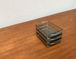Plateaux en verre cabaret danois du milieu du siècle de Holmegaard, années 1960, ensemble de 3