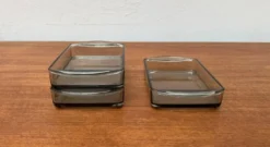 Plateaux en verre cabaret danois du milieu du siècle de Holmegaard, années 1960, ensemble de 3