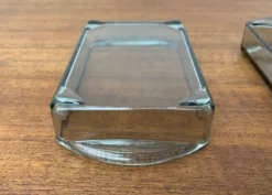 Plateaux en verre cabaret danois du milieu du siècle de Holmegaard, années 1960, ensemble de 3