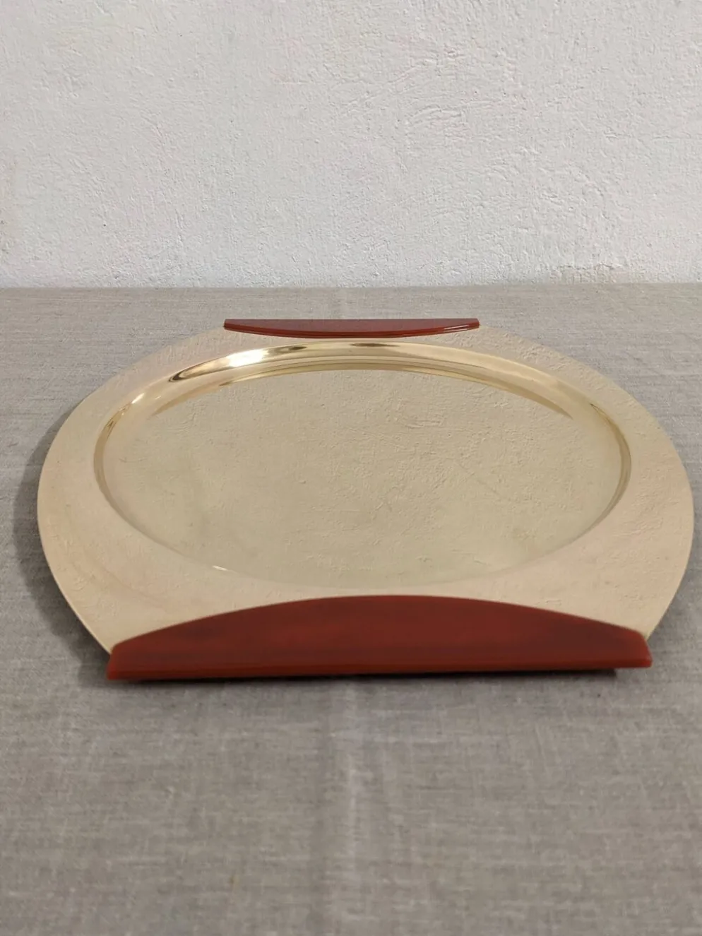 Plateaux et coupe en laiton et bakélite par PM Italy, Italie vers 1970