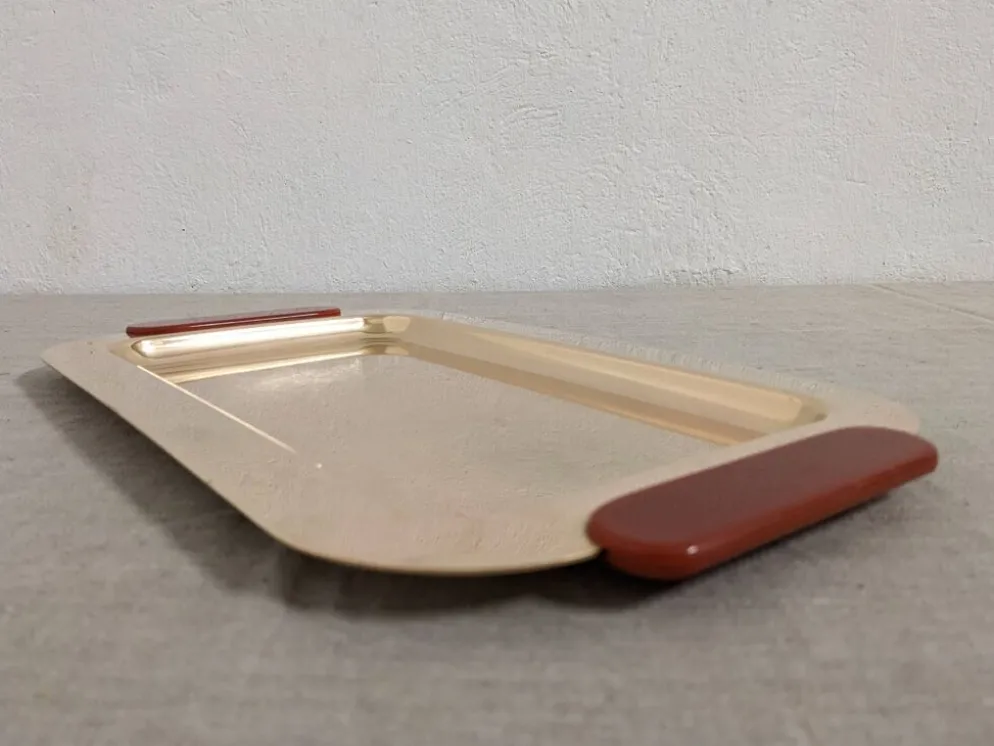 Plateaux et coupe en laiton et bakélite par PM Italy, Italie vers 1970