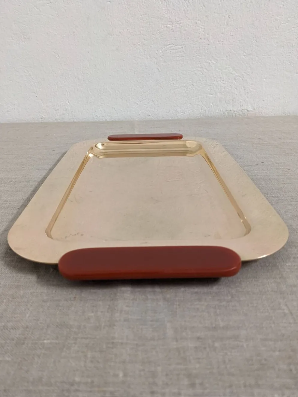 Plateaux et coupe en laiton et bakélite par PM Italy, Italie vers 1970