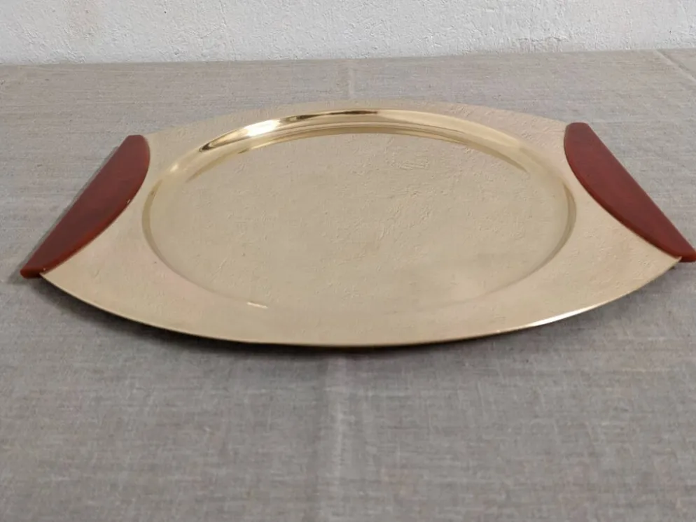 Plateaux et coupe en laiton et bakélite par PM Italy, Italie vers 1970