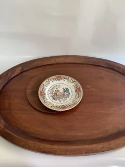 Plateau XXL bois et laiton, 72 cm