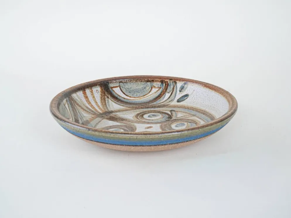 Plat en céramique, design danois, années 1960, designers : N. Backhausen & P. Brandb.
