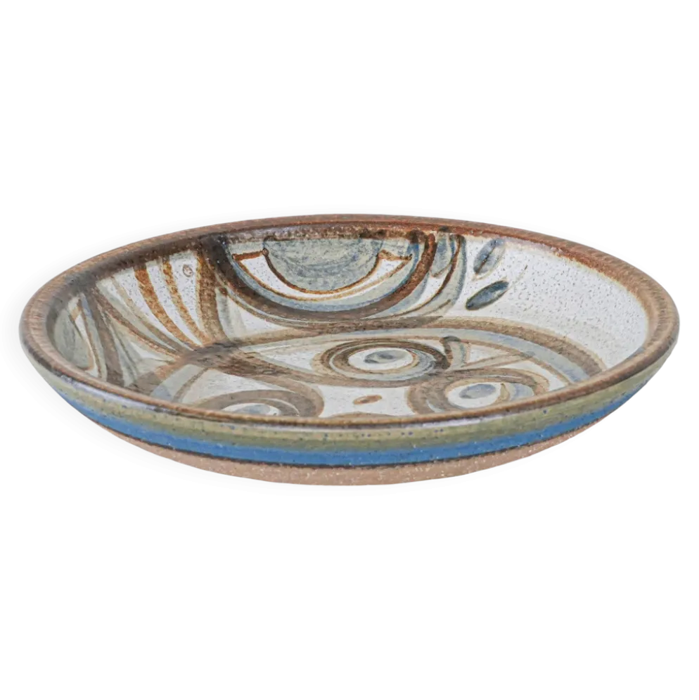 Plat en céramique, design danois, années 1960, designers : N. Backhausen & P. Brandb.