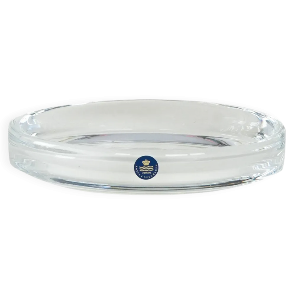 Plat en cristal, design danois, années 1970, fabriqué par Royal Copenhagen