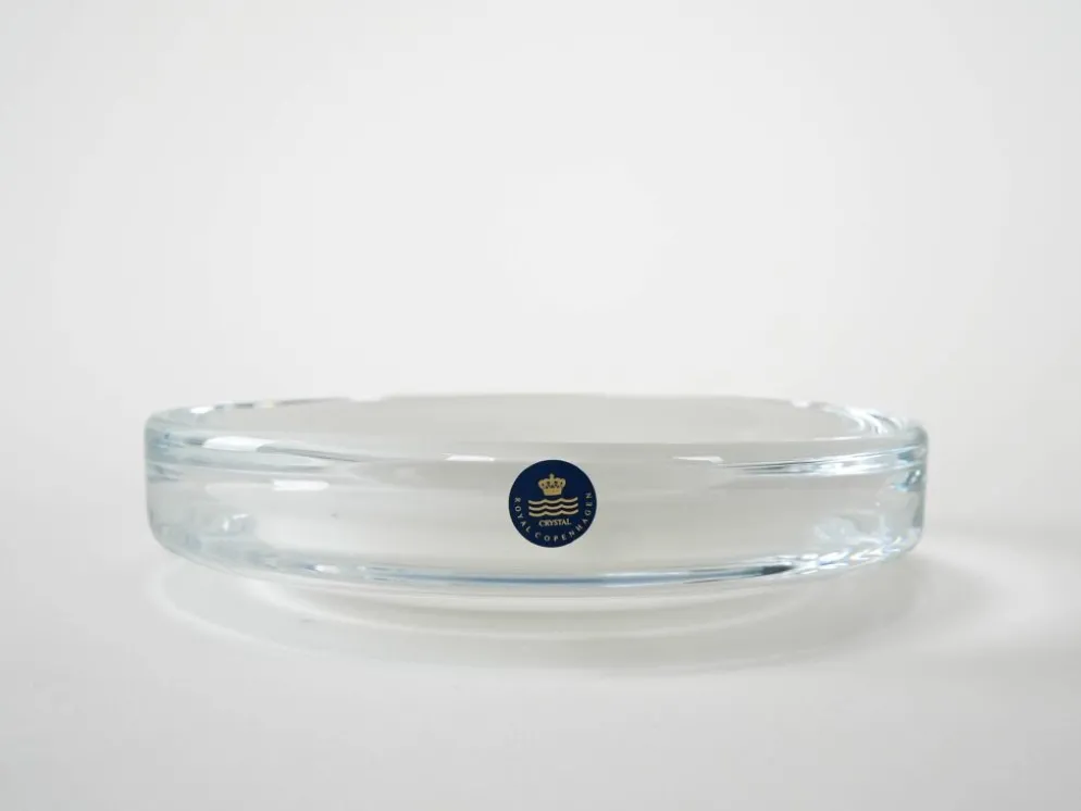 Plat en cristal, design danois, années 1970, fabriqué par Royal Copenhagen