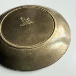 Plat en laiton autrichien vintage, grenouille sur nénuphar, art nouveau, anneau Jugendstil.