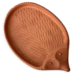 Plat en terracotta de cresson en forme de hérisson B.A.F. vintage, Allemagne de l'Ouest | Années 1970