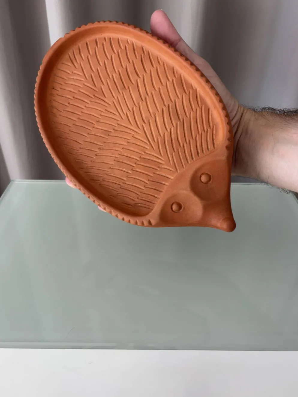 Plat en terracotta de cresson en forme de hérisson B.A.F. vintage, Allemagne de l'Ouest | Années 1970