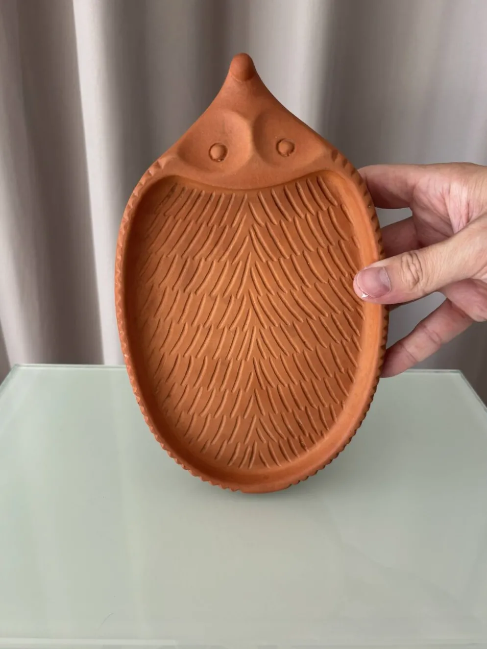 Plat en terracotta de cresson en forme de hérisson B.A.F. vintage, Allemagne de l'Ouest | Années 1970