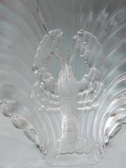 Plat en verre à coquillages ou cristacés homard