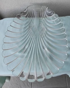 Plat en verre à coquillages ou cristacés homard