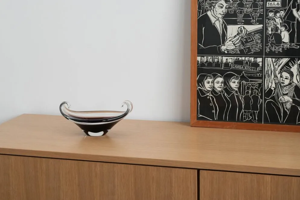 Plat en verre de Murano, design italien, années 1950, fabrication : Italie