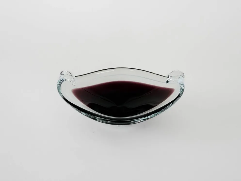 Plat en verre de Murano, design italien, années 1950, fabrication : Italie