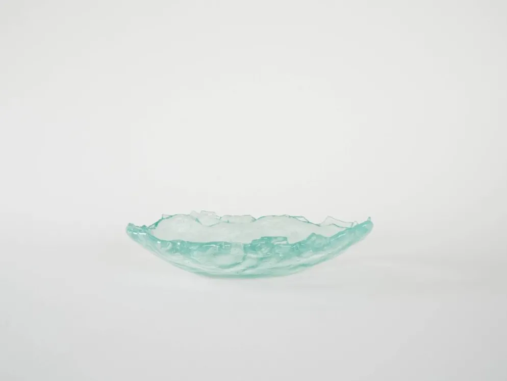 Plat en verre, design danois, années 1970, fabriqué au Danemark