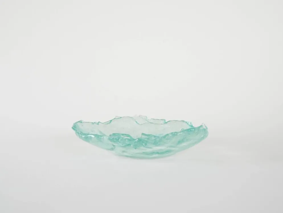 Plat en verre, design danois, années 1970, fabriqué au Danemark