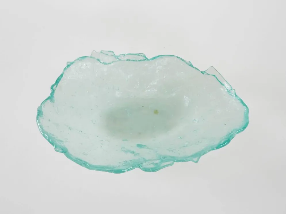 Plat en verre, design danois, années 1970, fabriqué au Danemark