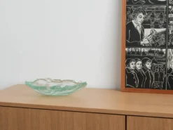 Plat en verre, design danois, années 1970, fabriqué au Danemark