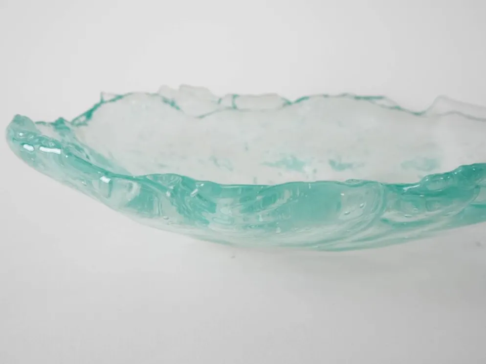 Plat en verre, design danois, années 1970, fabriqué au Danemark