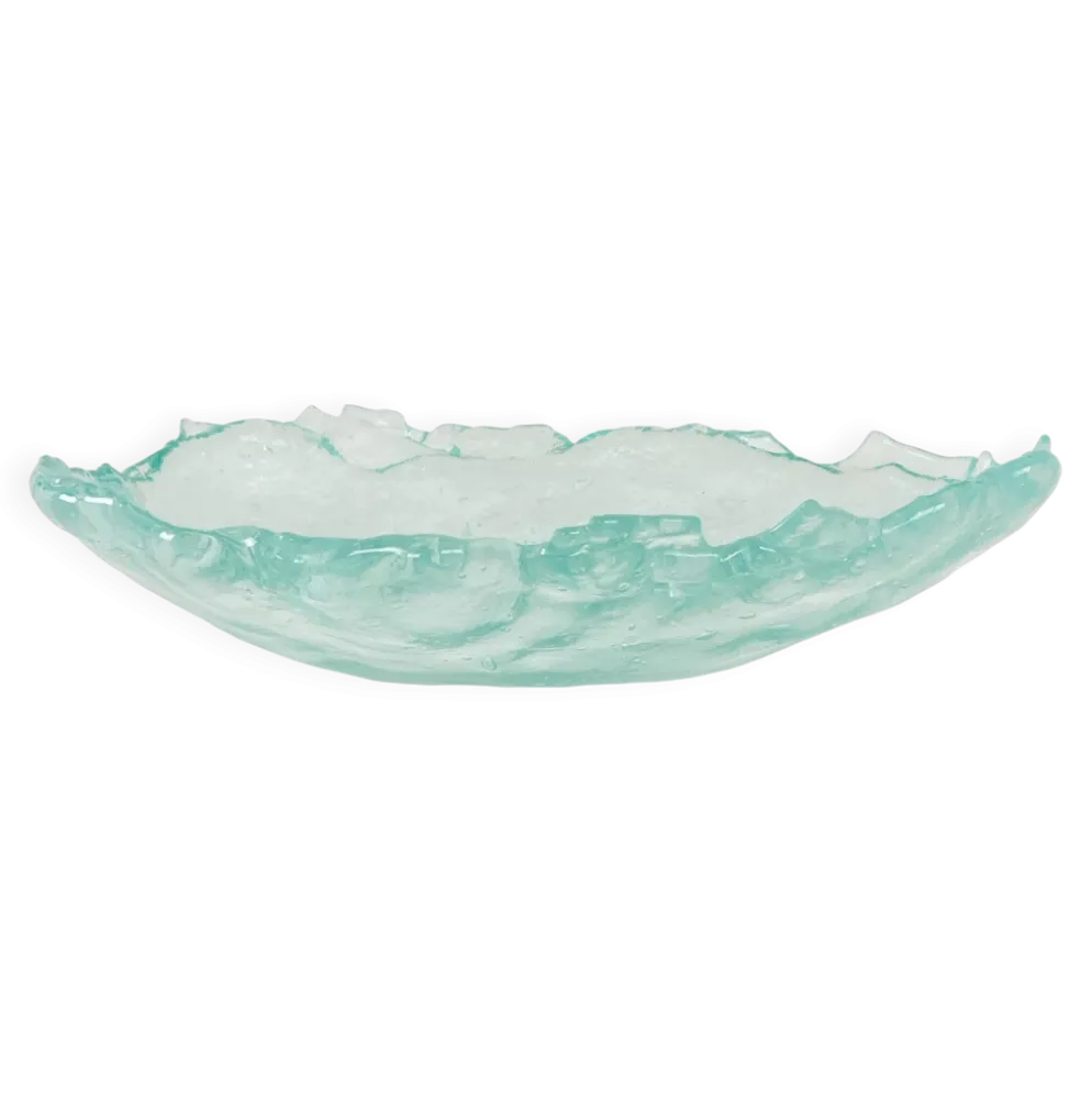 Plat en verre, design danois, années 1970, fabriqué au Danemark