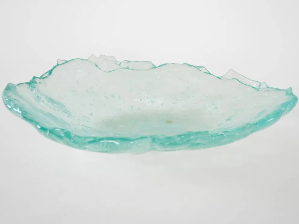 Plat en verre, design danois, années 1970, fabriqué au Danemark