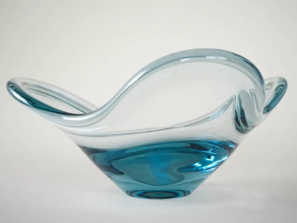 Plat en verre, design danois, années 1960, fabricant : Holmegaard