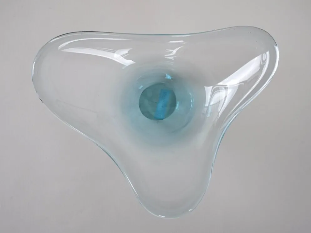 Plat en verre, design danois, années 1960, fabricant : Holmegaard