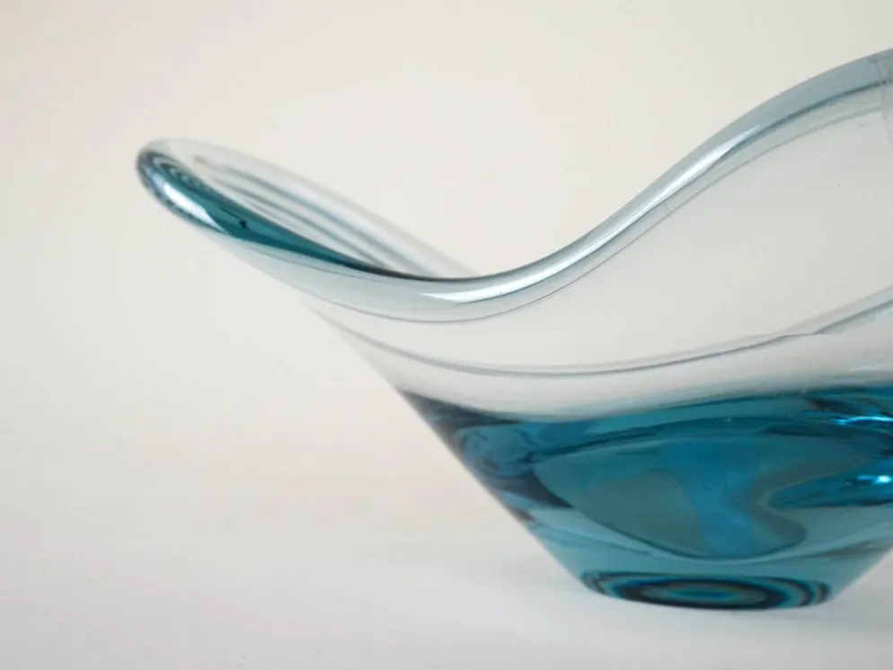 Plat en verre, design danois, années 1960, fabricant : Holmegaard