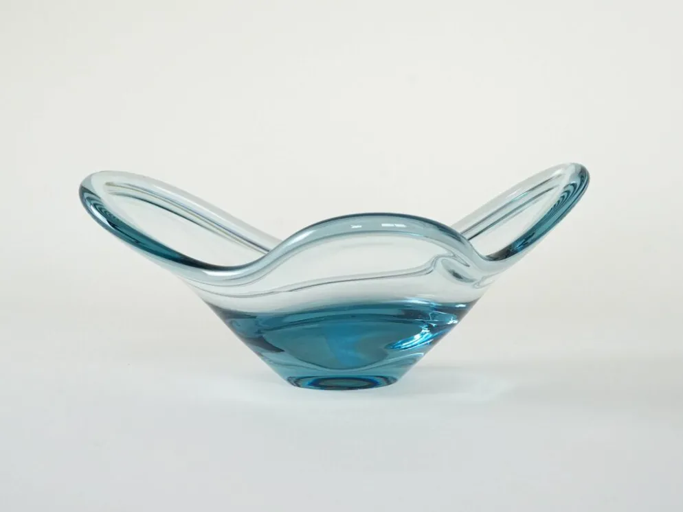 Plat en verre, design danois, années 1960, fabricant : Holmegaard