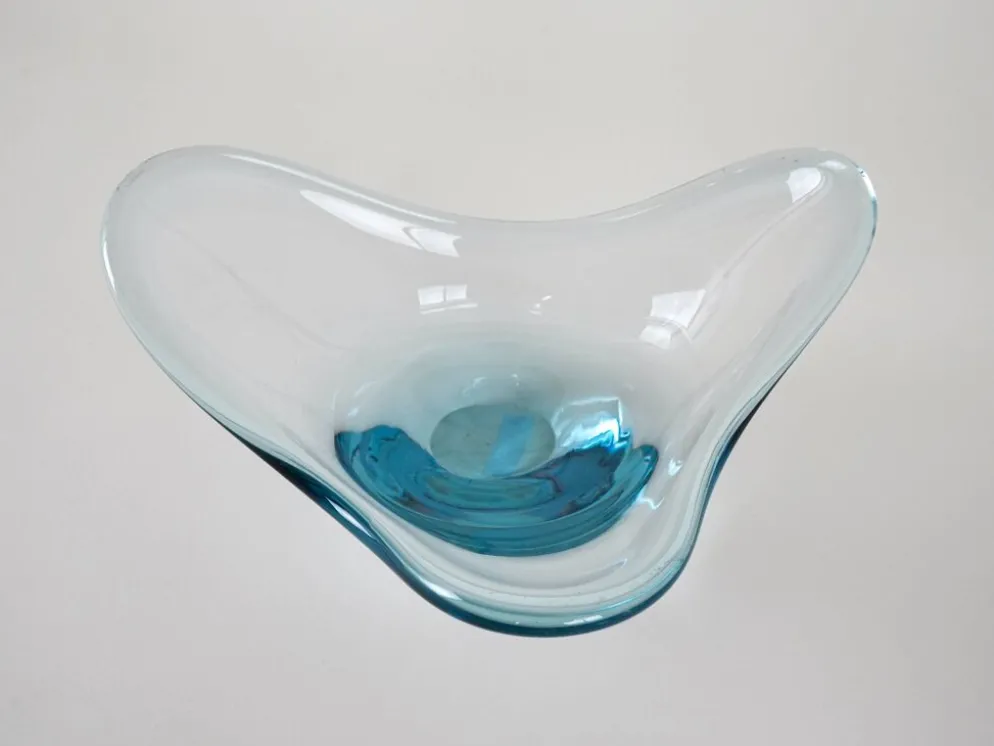 Plat en verre, design danois, années 1960, fabricant : Holmegaard