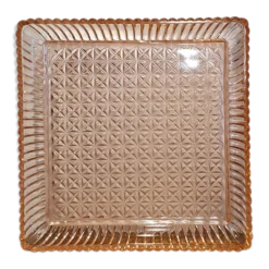 Plat en verre rosé